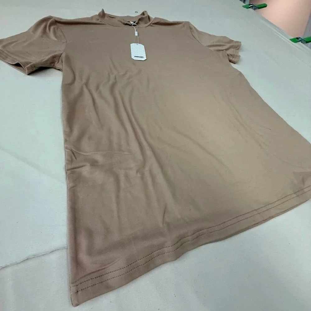NDY Nude Mock Neck Short Sleeve‎ Top
